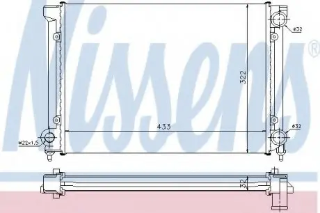Радіатор VW PASSAT(88-)1.6 i(+)[OE 353.121.253 AA] NISSENS 651651