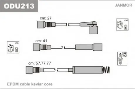 Провід запалювання (EPDM) VECTRA A, CORSA A, CALIBRA Janmor ODU213