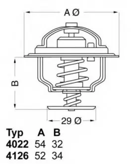 Термостат ALFA ROMEO; FIAT; JAGUAR; LANCIA; Nissan WAHLER 4022.82D