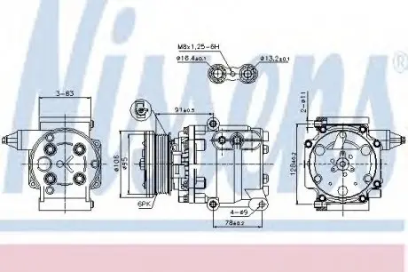 Компрессор FD FIESTA V(01-)1.25 EFi(+)[OE 1681193] NISSENS 89358