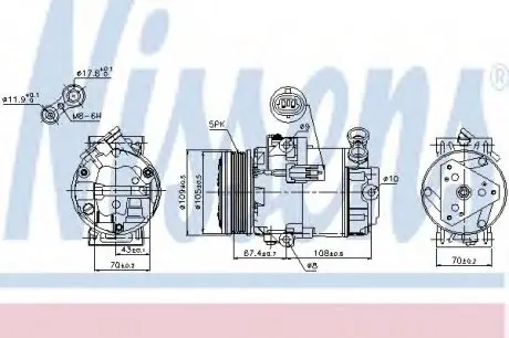 Компрессор OP ASTRA H(04-)1.2 i 16V(+)[OE 6854069] NISSENS 89215