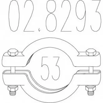 Хомут выхлопной системы биконический (Диаметр 53 мм) MTS 02.8293