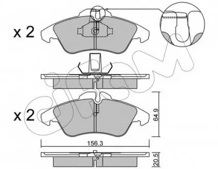 Колодка гальм. MB SPRINTER 2-t, VW LT 28-35 передн. CIFAM 822-256-0