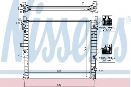Радіатор охолодження MERCEDES ML-CLASS W163 (98-) NISSENS 62788A