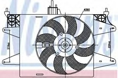 Вентилятор радіатора FIAT DOBLO (119, 223) (01-) (вир-во) NISSENS 85572 (фото 1)