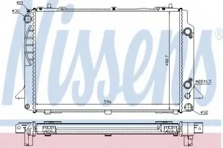Радіатор AI 80/90(91-)2.6 i(+)[OE 8A0.121.251 B] NISSENS 60467A