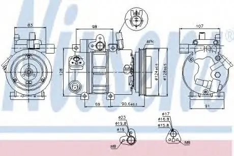 Компрессор HY i30(07-)2.0 i 16V(+)[OE 977012H100] NISSENS 89273