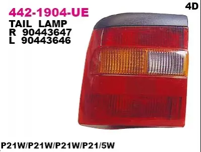 Фонарь задний прав. без патр., SED/H/B 10/92- DEPO 442-1904R-UE