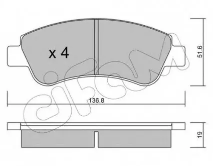 Колодка торм. CITROEN C4, PEUGEOT PARTNER передн. CIFAM 822-327-0
