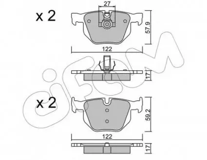 Колодка гальм. BMW 325, 330,335 (E90-93) 05 - задн. CIFAM 822-644-0