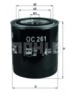 Фильтр масляный LR RANGE ROVER I, II 75-02 (KNECHT-MAHLE) MAHLE / KNECHT OC261