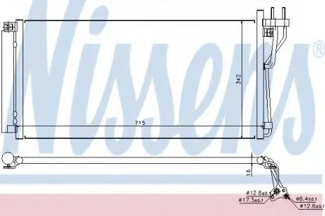 Конденсор кондиціонера GRANDEUR/XG/MAGENTIS 05- NISSENS 94804