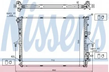 Радіатор AI Q7(06-)3.0 TDi(+)[OE 7L6.121.253 K] NISSENS 65276A