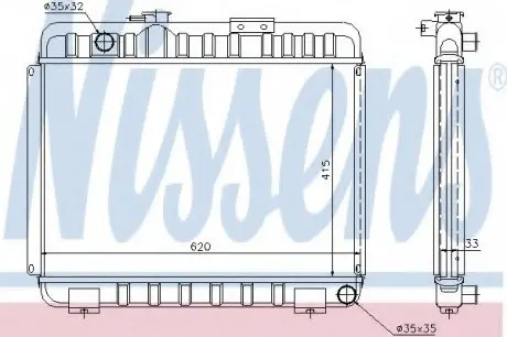 Радиатор MB 207 D(77-)2.4 D(+)[OE 601 500 06 03] NISSENS 62581