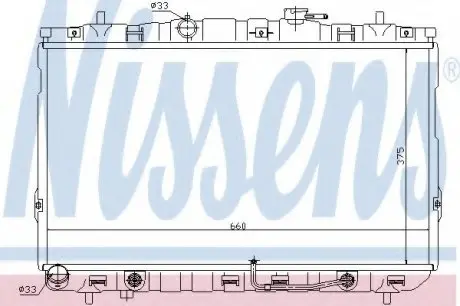 Радиатор охлаждения HYUNDAI ELANTRA (XD) (00-) NISSENS 67493