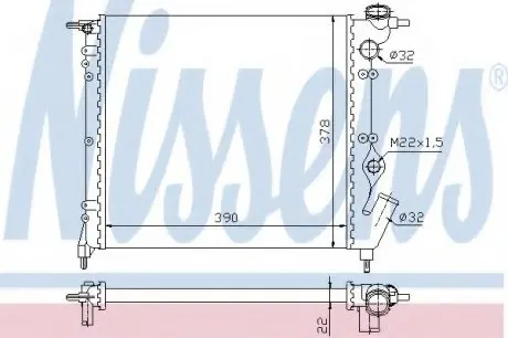Радіатор RN CLIO I(90-)1.1(+)[OE 77 00 784 037] NISSENS 63929