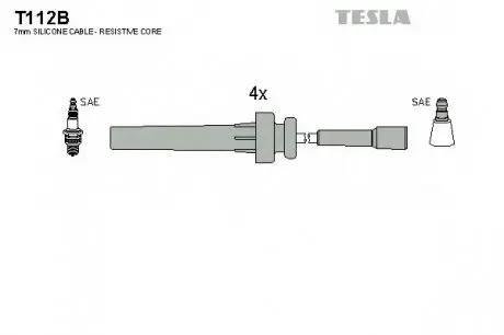 Кабель запалювання к-кт Chrysler Cruiser 2.0 TESLA T112B