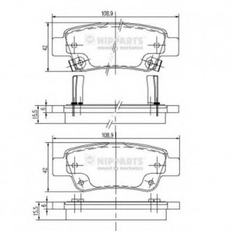 Комплект тормозных колодок, дисковый тормоз NIPPARTS N3614019 (фото 1)