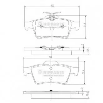 Комплект тормозных колодок, дисковый тормоз NIPPARTS N3613022