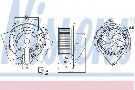 Вентилятор отопителя AUDI 80 / 90 (B4) (91-) NISSENS 87064