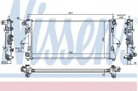 Радіатор FT DUCATO(06-)2.3 JTD(+)[OE 1330.Q2] NISSENS 63556