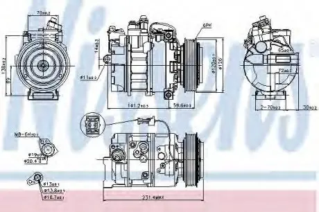 Компрессор SAAB 9-5(97-)1.9 TiD(+)[OE 4541207] NISSENS 89208