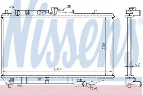 Радиатор MZ 323(89-)1.3 i(+)[OE BP28-15-200A] NISSENS 62408A