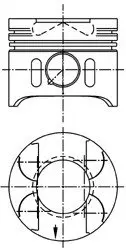 Поршень в комплекте на 1 цилиндр, STD KOLBENSCHMIDT 41014600