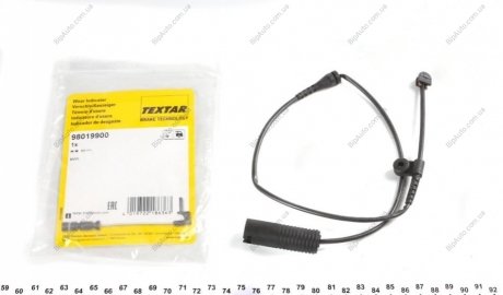 Датчик, износ тормозных накладок, задняя ось TEXTAR 98019900