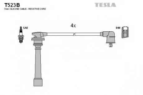 Кабель запалювання к-кт HY 94- 1,4 TESLA T523B