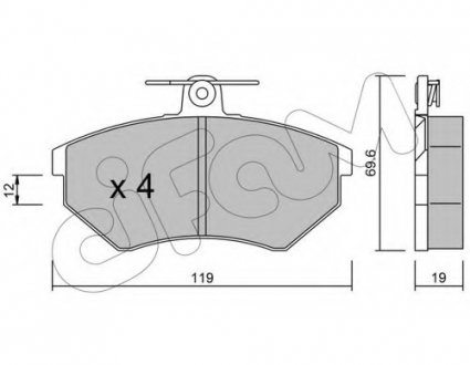 Колодка гальм. VW CADDY, GOLF, PASSAT передн. CIFAM 822-050-2