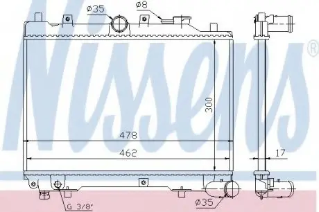 Радіатор MZ 323(85-)1.1(+)[OE E358-15-200B] NISSENS 62512 (фото 1)