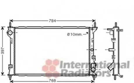 Радиатор охлождения TRANS CONN 18i/18TDCi 04- Van Wezel 18002411