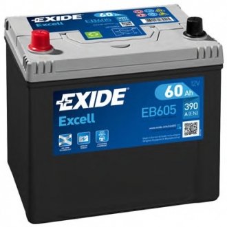Аккумулятор 60Ah-12v EXCELL(230х172х220),L,EN390 EXIDE EB605 (фото 1)