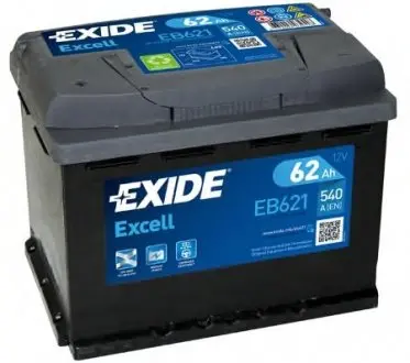 Аккумулятор 62Ah-12v EXCELL(242х175х190),L,EN540 EXIDE EB621