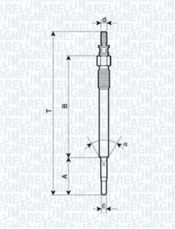 Свічка розжарювання (062900022304) MAGNETI MARELLI UY1A