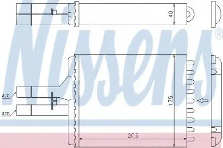 Теплообменник, отопление салона NISSENS 72656