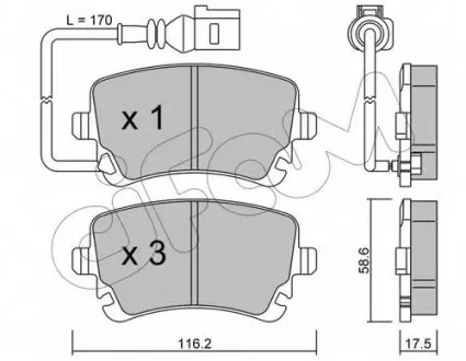 Колодки гальмівні задн. Transporter (15-21) CIFAM 822-554-0
