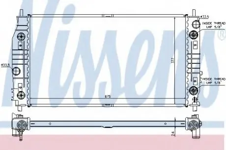 Радіатор CT/GMC INTREPID(98-)2.7 i V6 24V(+)[OE 5093165AA] NISSENS 69016