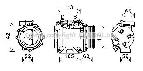 Компрессор Accord VII 2.0 i * 01/03-05/08 AVA AVA COOLING HDAK238