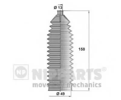 Комплект пильника, рульове керування NIPPARTS N2840905
