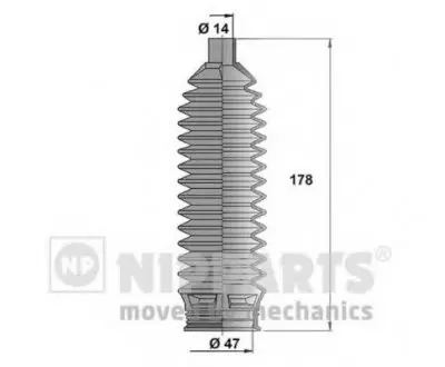 Комплект пылника, рулевое управление NIPPARTS J2840504