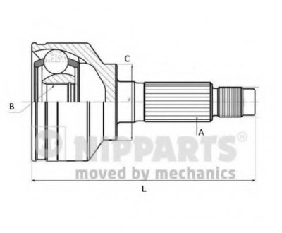 Шарнир приводного вала (ШРУС), к-кт. NIPPARTS J2823008