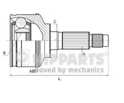 Шарнир приводного вала (ШРУС), к-кт. NIPPARTS J2820511