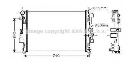 Радиатор охлаждения MERCEDES VITO II W639 (03-) (AVA) AVA COOLING MSA 2356