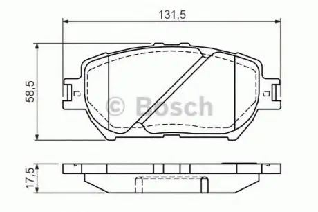 Тормозные колодки дисковые, к-кт. BOSCH 0 986 494 363