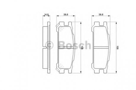 Тормозные колодки дисковые, к-кт. BOSCH 0 986 461 143