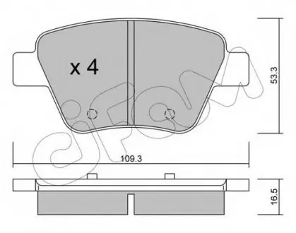 Гальмівні колодки зад. Caddy/Jetta 10-/Golf 09-13 CIFAM 822-889-0