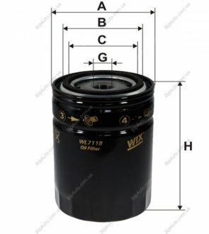 Фільтр масляний двигуна /OP563/1 (вир-во -FILTERS UA) WIX FILTERS WL7118 (фото 1)