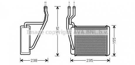 Радиатор печки, все модели [OE. 1206926] AVA COOLING FD 6329 (фото 1)